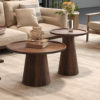 Salontafel 'Jules' 65x40 cm Rond Mango hout Lichtbruin (2c) - Afbeelding 2
