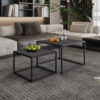 Salontafel 'Quinn' 2-delig Mango hout Zwart (1c) - Afbeelding 2