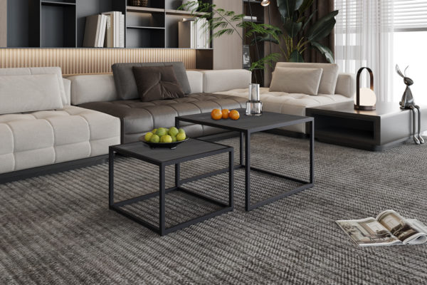 Salontafel 'Quinn' 2-delig Mango hout Zwart (1c) - Afbeelding 2