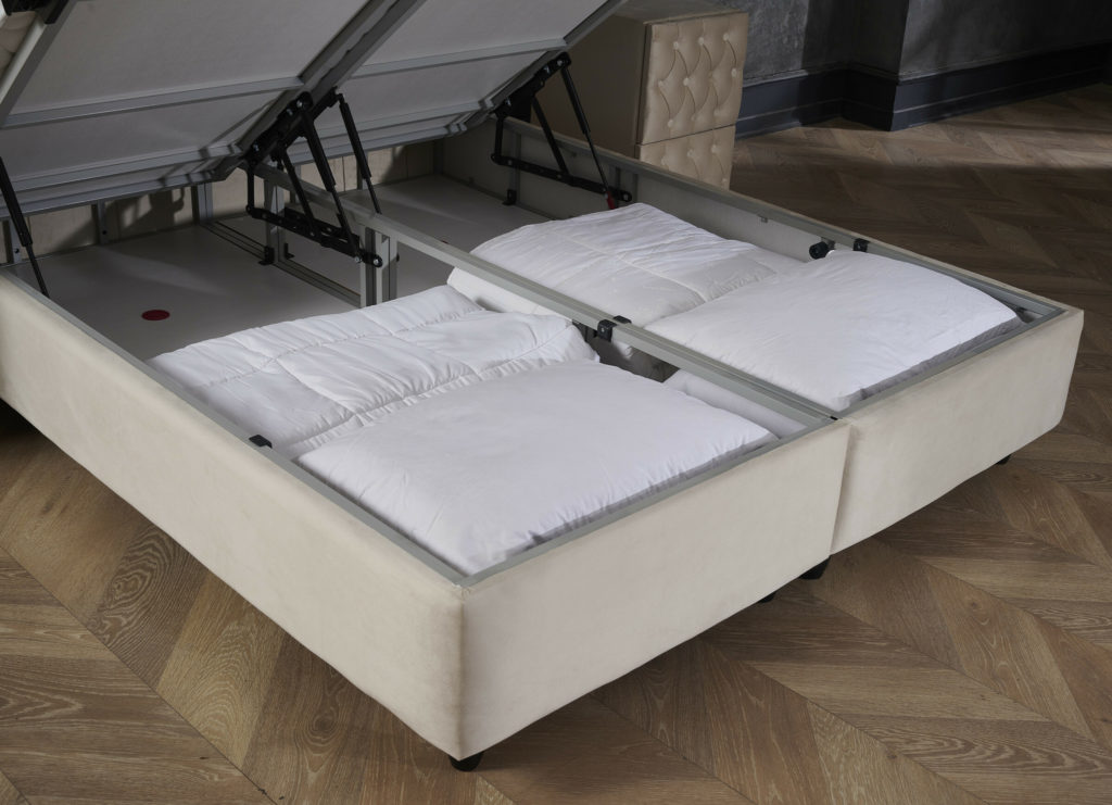 Opbergboxspring Aurora Velvet Beige 180x200 - Afbeelding 2
