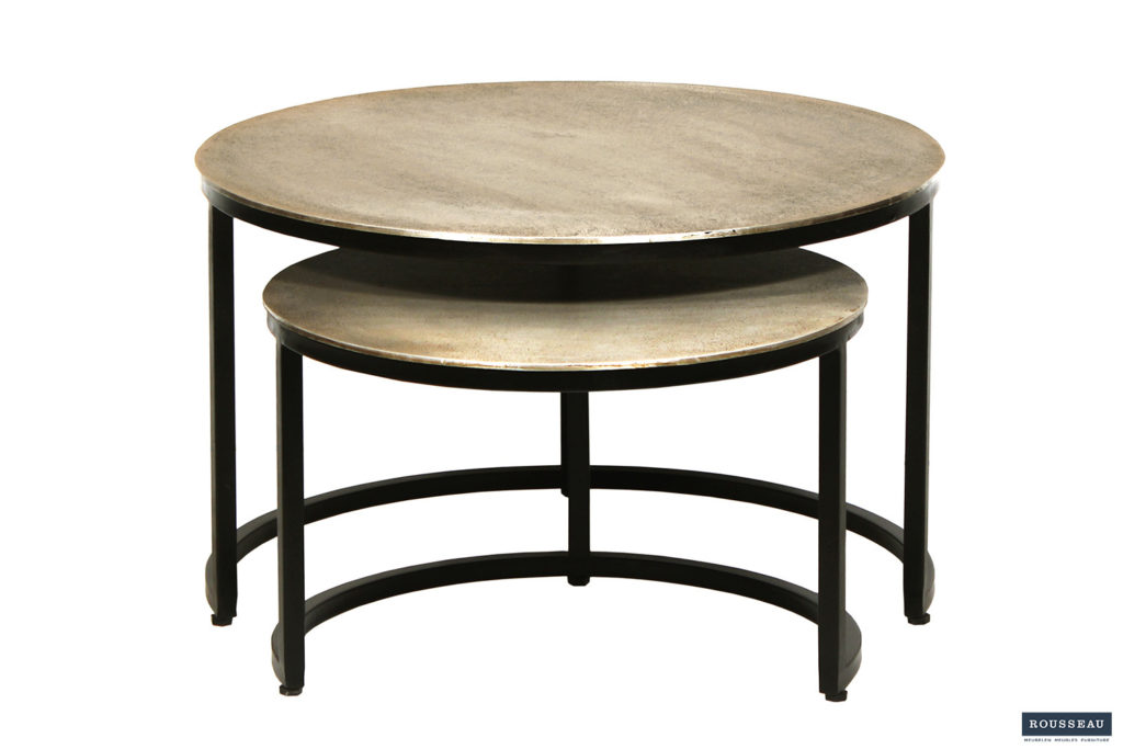 Salontafel 'Amira' 2-delig Verouderd Zilver (1c) - Afbeelding 2
