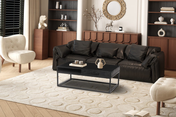 Salontafel 'Madeira' met lade Mangohout zwart - Afbeelding 2
