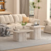 Set van 2 Salontafels 'Bobby' Decor travertin Beige - Afbeelding 2