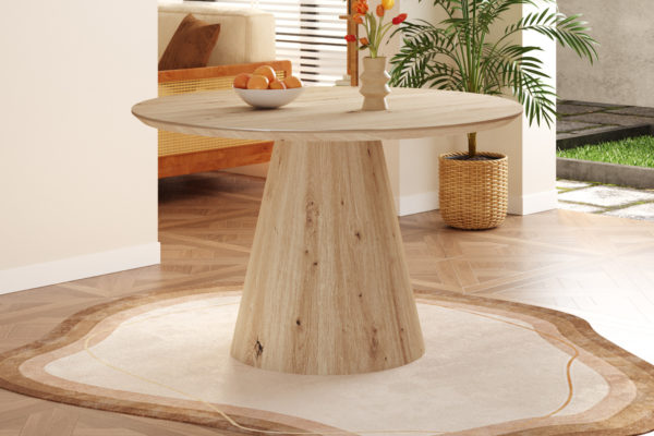 Tafel 'Tigo' 120 cm Rond Decor Oude eik - Afbeelding 2