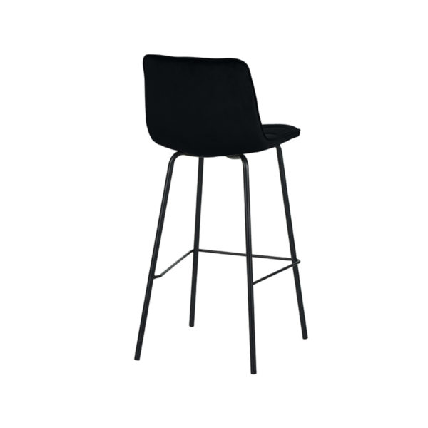 LABEL51 Barkruk Bistro - Zwart - Fluweel - Afbeelding 4