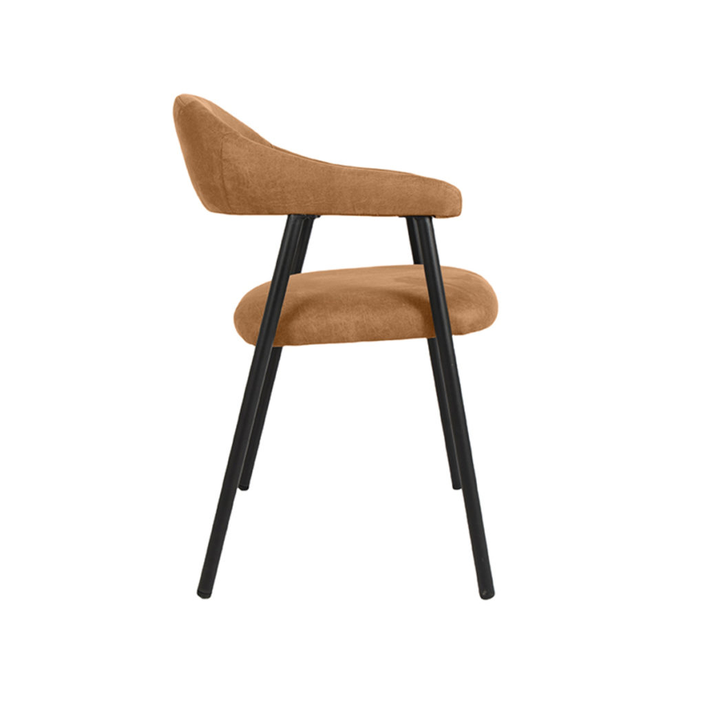 LABEL51 Eetkamerstoel Amaze - Cognac - Micro Suede - Afbeelding 3