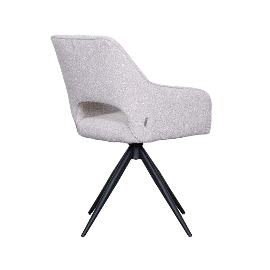 LABEL51 Eetkamerstoel Finley - Naturel - Boucle - Afbeelding 4