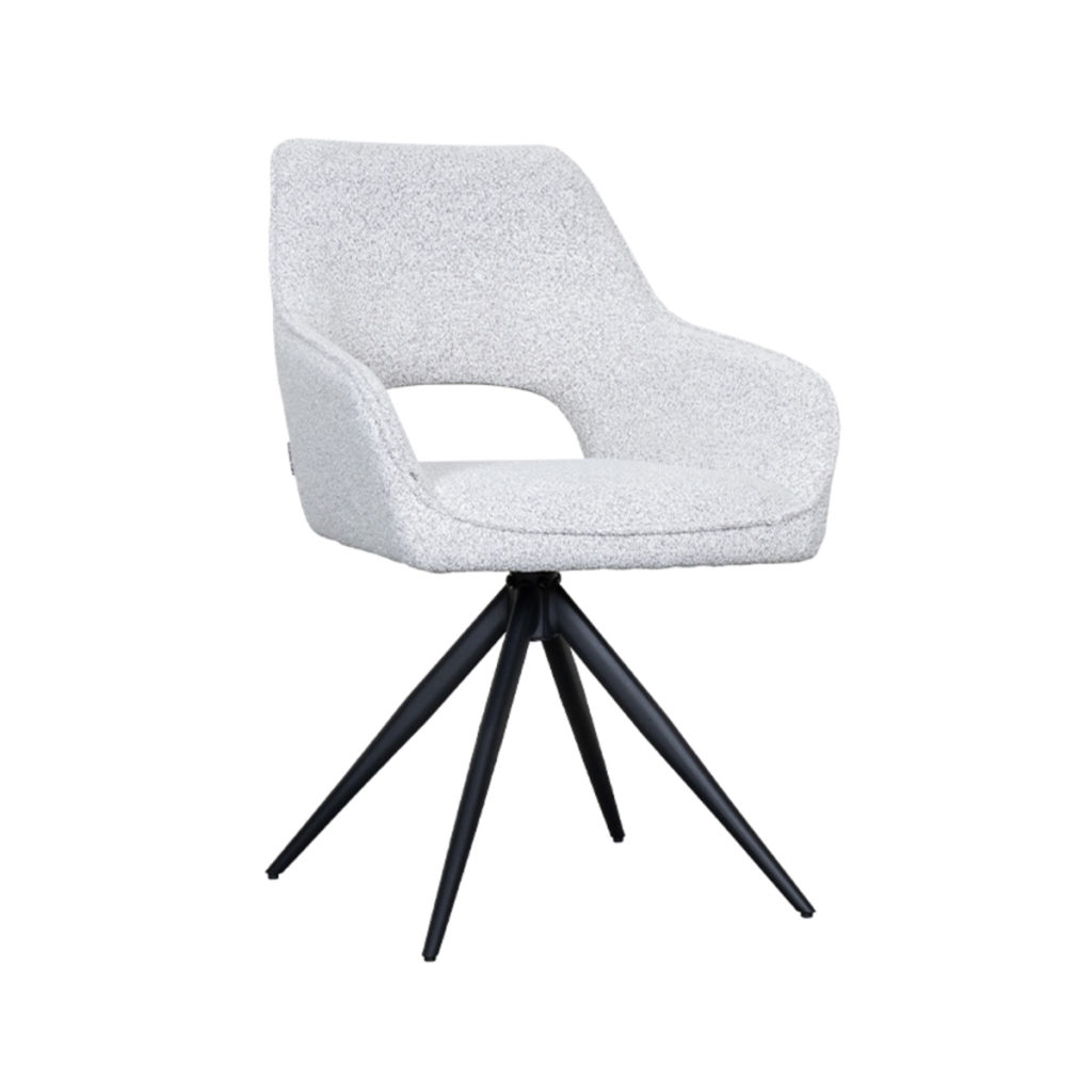 LABEL51 Eetkamerstoel Finley - Wit - Boucle