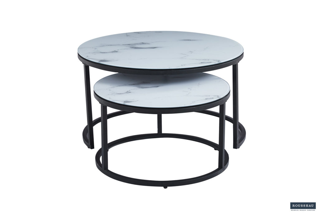 Salontafel 'Boston' Decor Glas Marmer Wit (1c) - Afbeelding 3