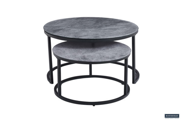 Salontafel 'Boston' Decor Glas Steen Grijs (1c) - Afbeelding 3