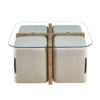 Salontafel 'Shana' met 4 poefs stof Decor Oude eik (2c) - Afbeelding 3