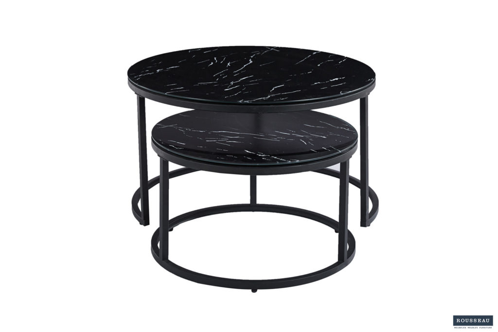 Salontafel 'Boston' Decor Glas Marmer Zwart (1c) - Afbeelding 3