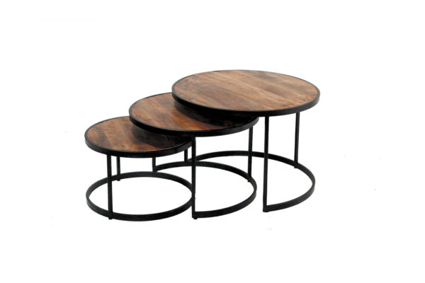 Salontafel 'Lennox' 3-delig Mango hout (1c) - Afbeelding 3