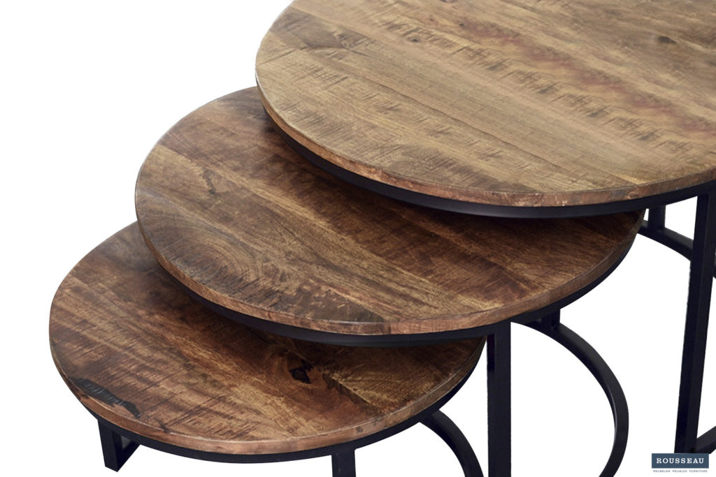 Salontafel 'Arnod' 3-delig Mango hout (1c) - Afbeelding 3