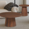 Salontafel 'Miguel' 80 cm Rond Mango hout Lichtbruin (2c) - Afbeelding 3