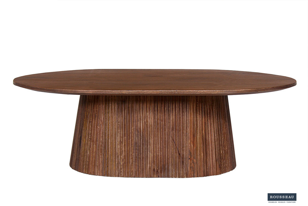 Salontafel 'Miguel' 120 cm Ovaal Mango hout Lichtbruin (2c) - Afbeelding 3