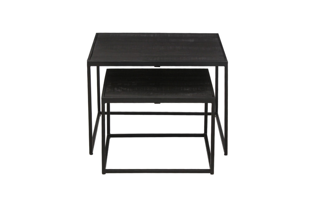 Salontafel 'Quinn' 2-delig Mango hout Zwart (1c) - Afbeelding 3