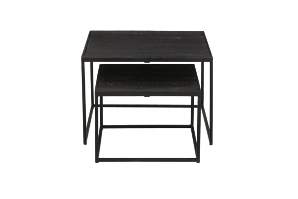 Salontafel 'Quinn' 2-delig Mango hout Zwart (1c) - Afbeelding 3