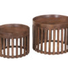 Salontafel 'Noah' 2-delig Rond Mango hout Lichtbruin (1c) - Afbeelding 3