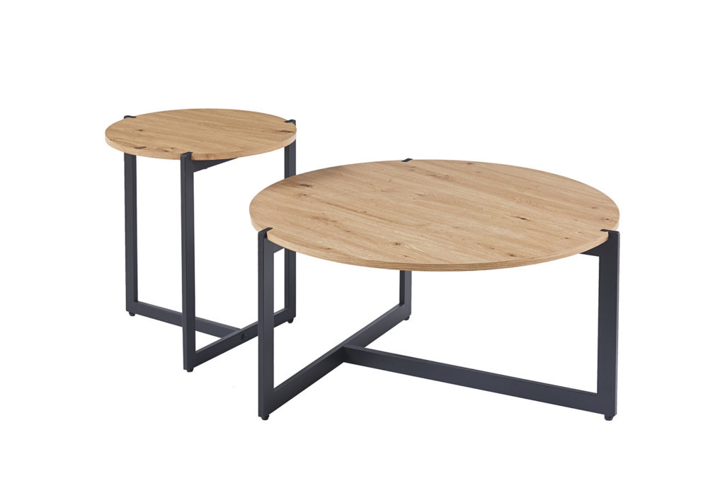 Set van 2 Salontafels 'Pola' Decor Oude eik (1c) - Afbeelding 3
