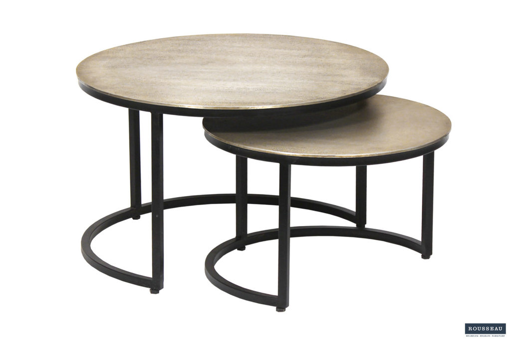 Salontafel 'Amira' 2-delig Verouderd Zilver (1c) - Afbeelding 3