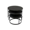 Salontafel 'Lennox' 3 delen Mangohout zwart - Afbeelding 3