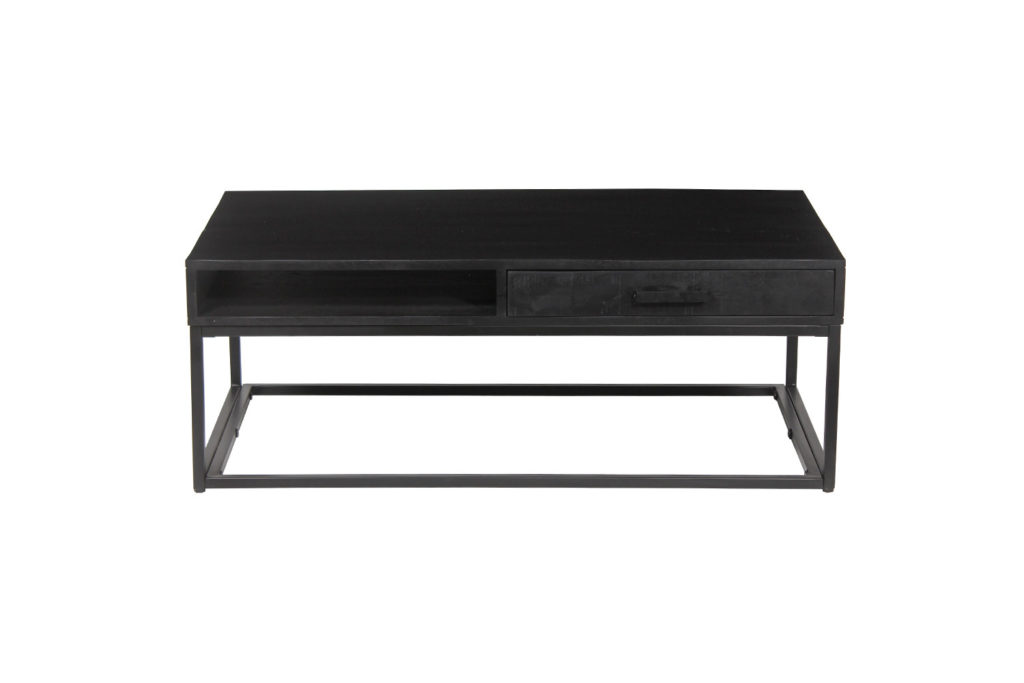 Salontafel 'Madeira' met lade Mangohout zwart - Afbeelding 3