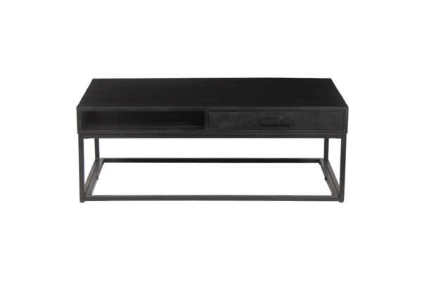 Salontafel 'Madeira' met lade Mangohout zwart - Afbeelding 3