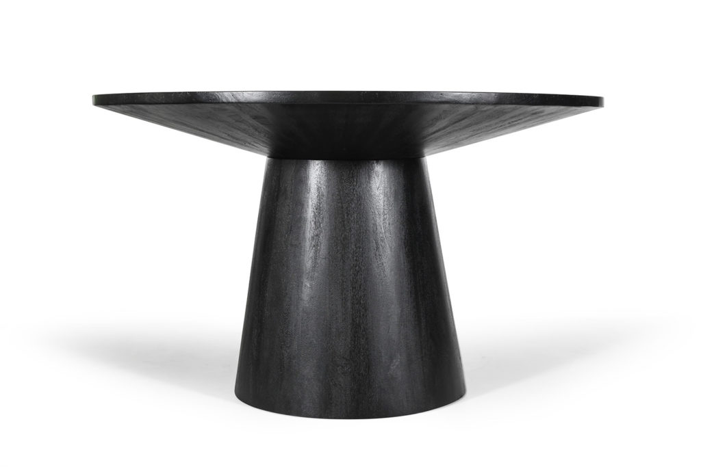 Tafel 'Tommy' 130 cm Rond Mango hout Zwart - Afbeelding 3