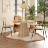 Tafel 'Tigo' 120 cm Rond Decor Oude eik - Afbeelding 3