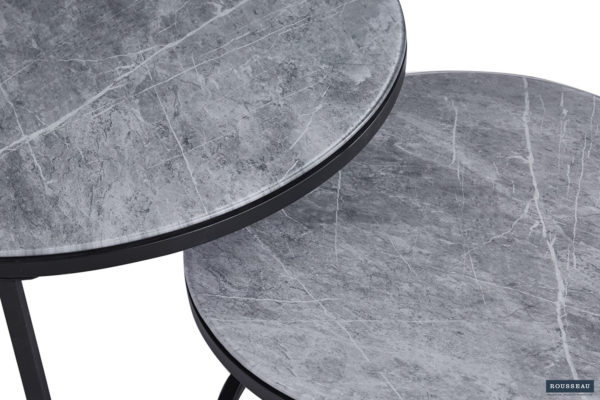 Salontafel 'Boston' Decor Glas Steen Grijs (1c) - Afbeelding 4