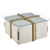 Salontafel 'Shana' met 4 poefs stof Decor Oude eik (2c) - Afbeelding 4
