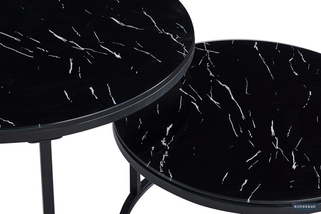Salontafel 'Boston' Decor Glas Marmer Zwart (1c) - Afbeelding 4