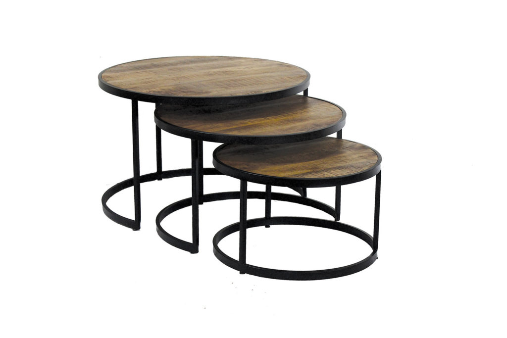 Salontafel 'Lennox' 3-delig Mango hout (1c) - Afbeelding 4