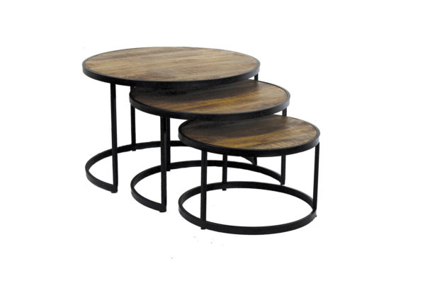 Salontafel 'Lennox' 3-delig Mango hout (1c) - Afbeelding 4