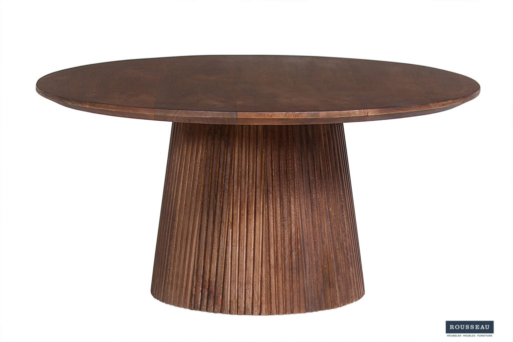 Salontafel 'Miguel' 80 cm Rond Mango hout Lichtbruin (2c) - Afbeelding 4