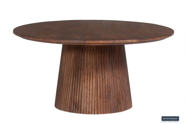 Salontafel 'Miguel' 80 cm Rond Mango hout Lichtbruin (2c) - Afbeelding 4