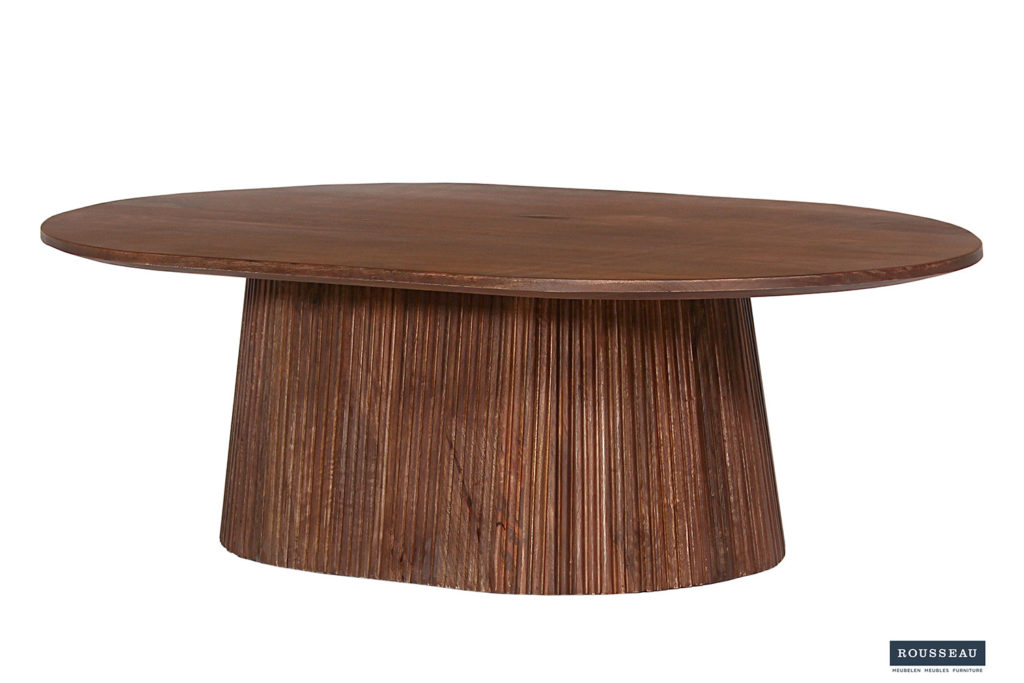 Salontafel 'Miguel' 120 cm Ovaal Mango hout Lichtbruin (2c) - Afbeelding 4
