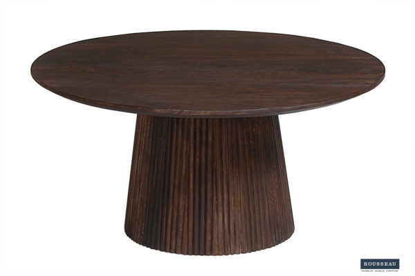 Salontafel 'Miguel' 80 cm Rond Mango hout Donkerbruin (2c) - Afbeelding 4