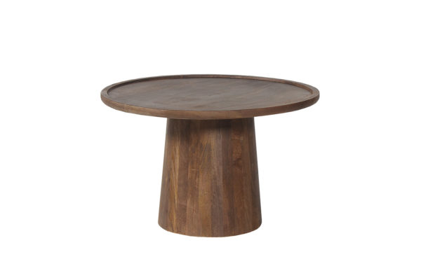 Salontafel 'Jules' 65x40 cm Rond Mango hout Lichtbruin (2c) - Afbeelding 4