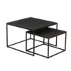 Salontafel 'Quinn' 2-delig Mango hout Zwart (1c) - Afbeelding 4