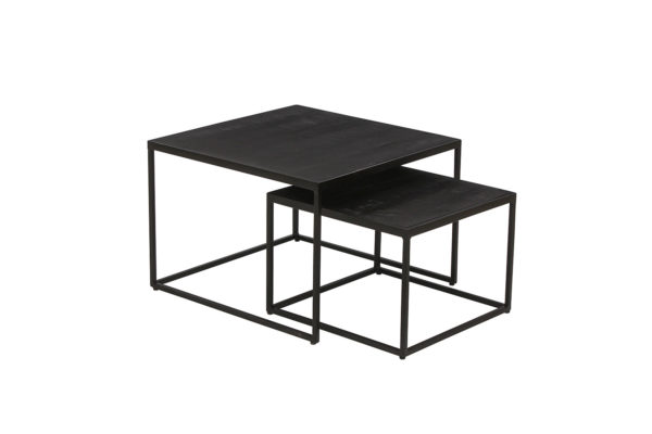 Salontafel 'Quinn' 2-delig Mango hout Zwart (1c) - Afbeelding 4