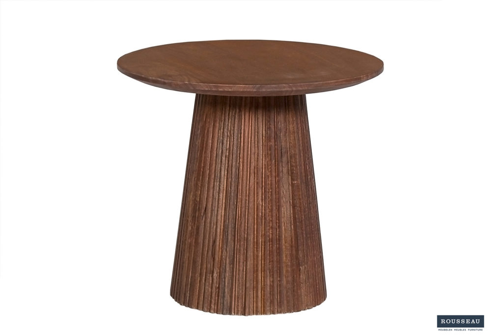 Salontafel 'Miguel' 50 cm Rond Mango hout Lichtbruin (2c) - Afbeelding 4