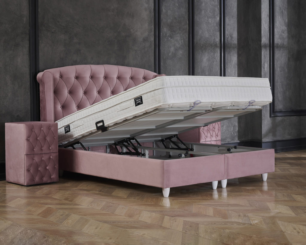 Opbergboxspring Aurora Velvet Roze 140x200 - Afbeelding 4