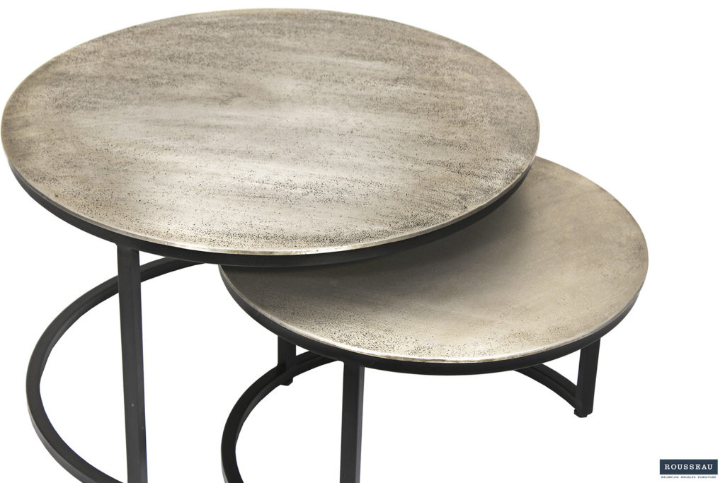Salontafel 'Amira' 2-delig Verouderd Zilver (1c) - Afbeelding 4