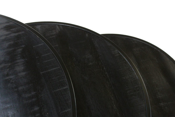 Salontafel 'Lennox' 3 delen Mangohout zwart - Afbeelding 4
