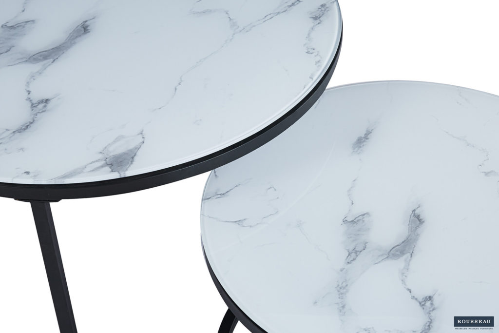 Salontafel 'Boston' Decor Glas Marmer Wit (1c) - Afbeelding 4