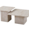 Set van 2 Salontafels 'Bobby' Decor travertin Beige - Afbeelding 4