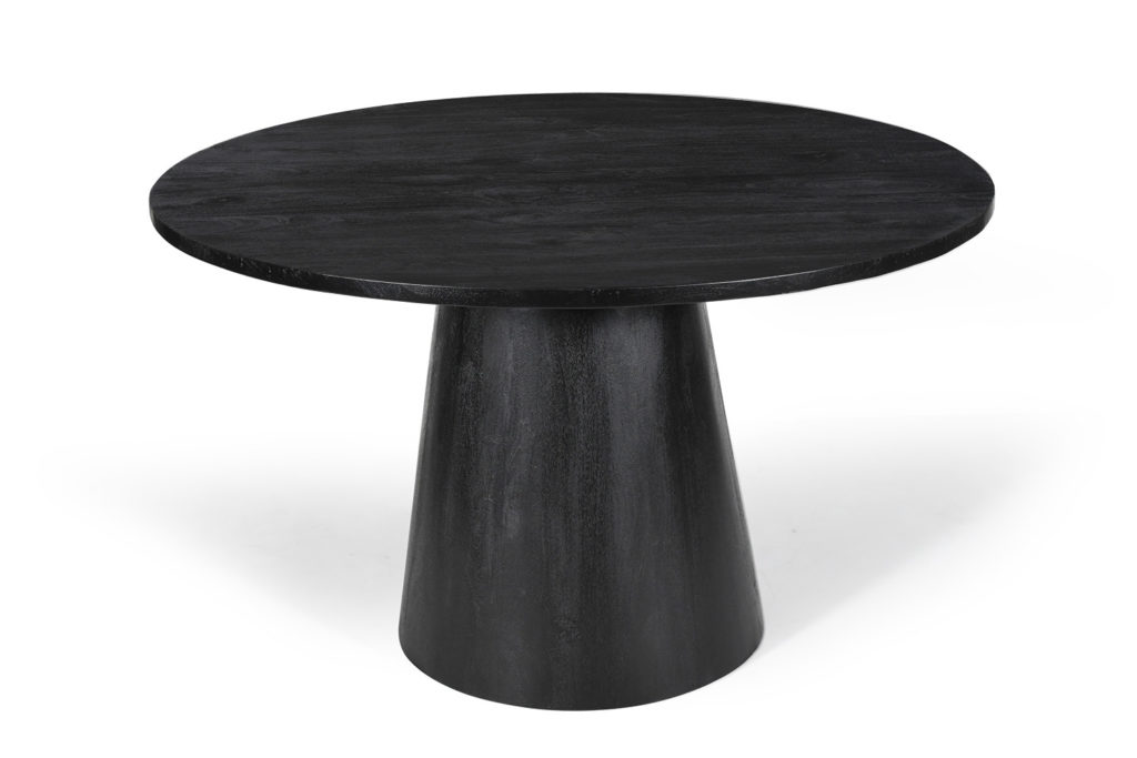 Tafel 'Tommy' 130 cm Rond Mango hout Zwart - Afbeelding 4