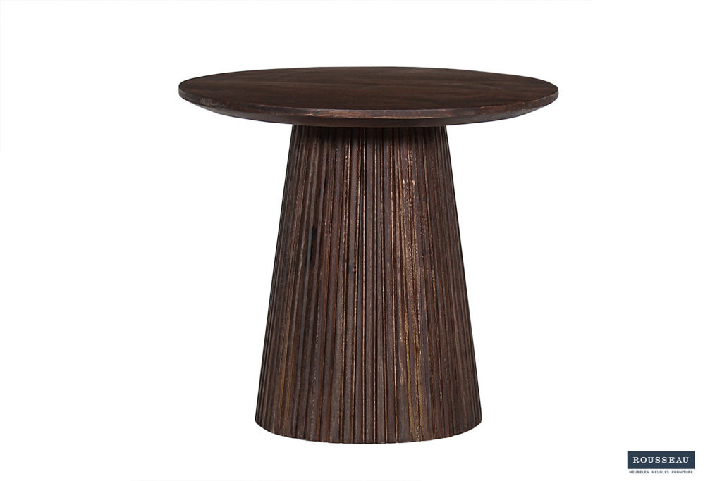 Salontafel 'Miguel' 50 cm Rond Mango hout Donkerbruin (2c) - Afbeelding 4